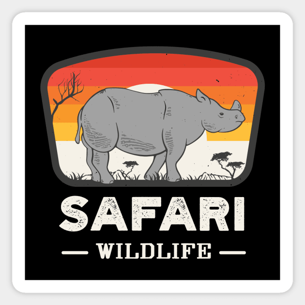 Safari Wildlife Rhinoceros Animal Lover Sticker by Foxxy Merch